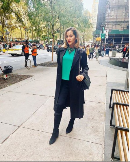 Linette Semino going to work in her professional attire